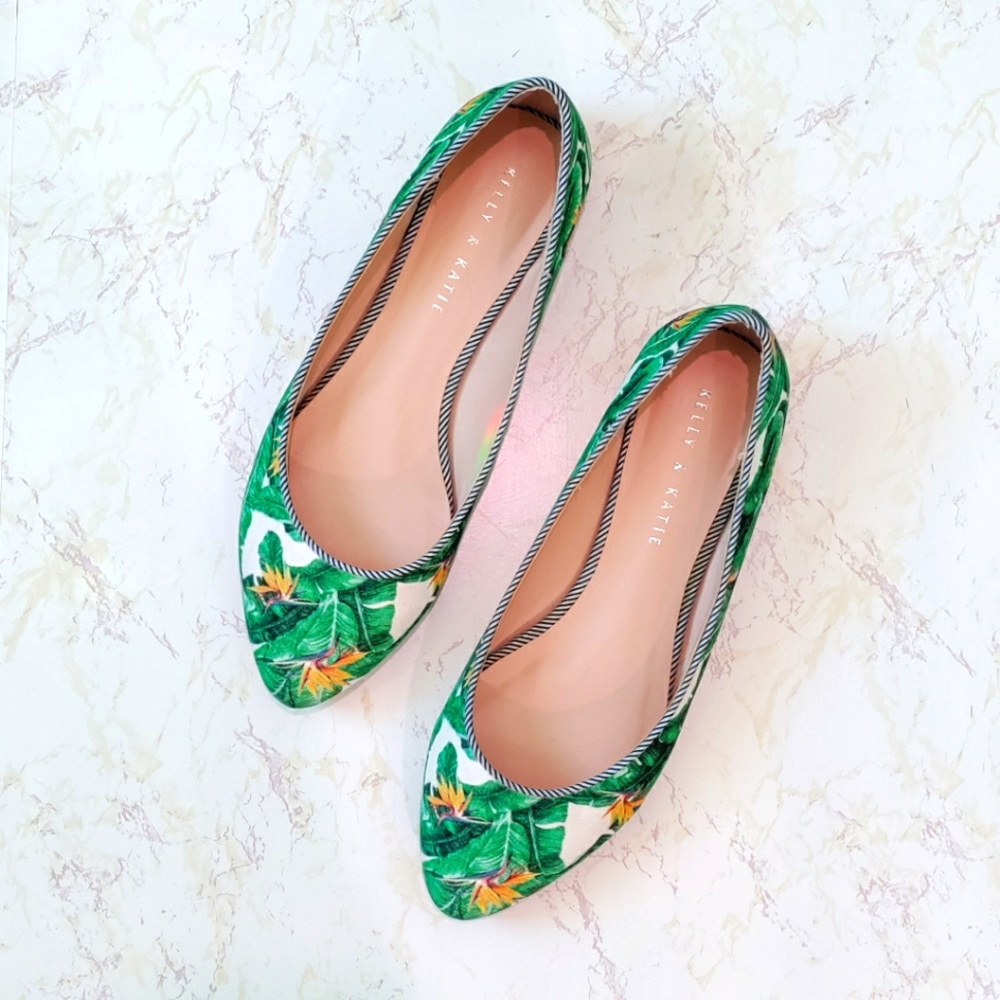 Kelly & Katie Green Floral Women's Shoes